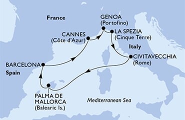 MSC Grandiosa - Španělsko, Francie, Itálie (Palma de Mallorca)