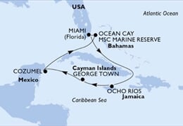 MSC Seashore - USA, Jamajka, Kajmanské o., Mexiko, Bahamy (z Miami)