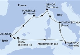 MSC Seaside - Itálie, Španělsko, Francie
