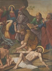 11. zastavenie Krížovej cesty: Ježiša pribíjajú na kríž