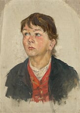 Štúdia ženskej hlavy v trištvrťovom profile