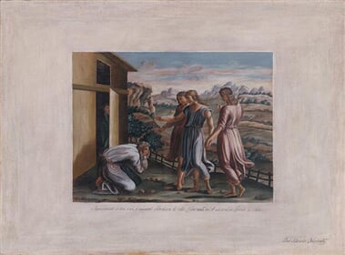 Biblický výjav III. (Anjeli sa zjavujú Abrahámovi) podľa Rafaela