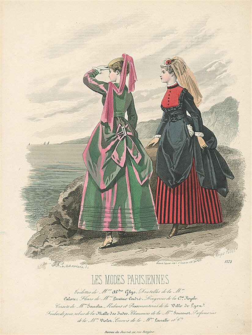 List z módneho časopisu Les Modes Parisiennes. Vychádzkové šaty podľa Madame Ghys