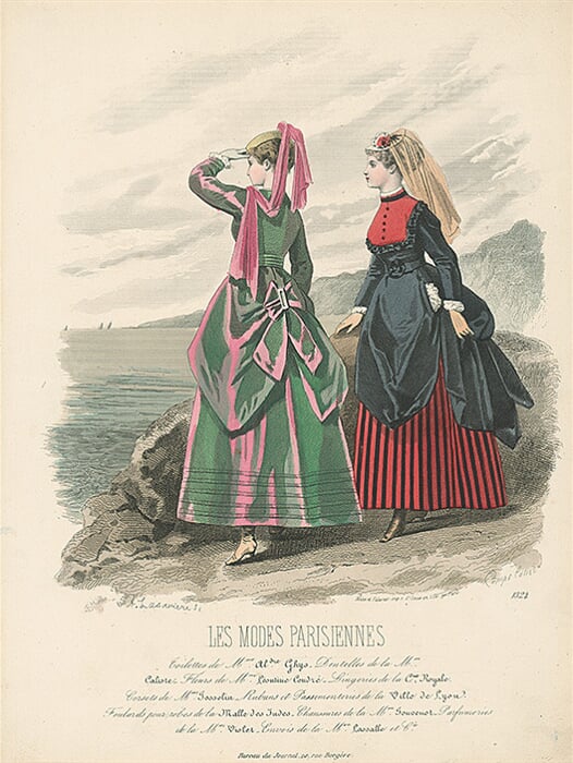 List z módneho časopisu Les Modes Parisiennes. Vychádzkové šaty podľa Madame Ghys