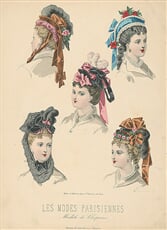 List z módneho časopisu Les Modes Parisiennes. Modely klobúkov