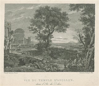 Vue de Temple d`Ápollon dans lílle de Délos