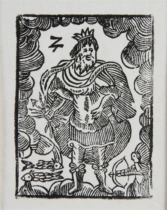 Jupiter so znameniami Rýb a Strelca - Ilustrácia kalendára