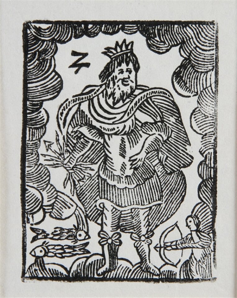 Jupiter so znameniami Rýb a Strelca - Ilustrácia kalendára