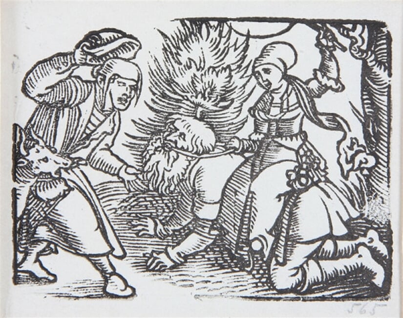 Aristoteles a Philis (Symbol zlej ženy) - Ilustrácia k 'Reč mudrca Isokrata