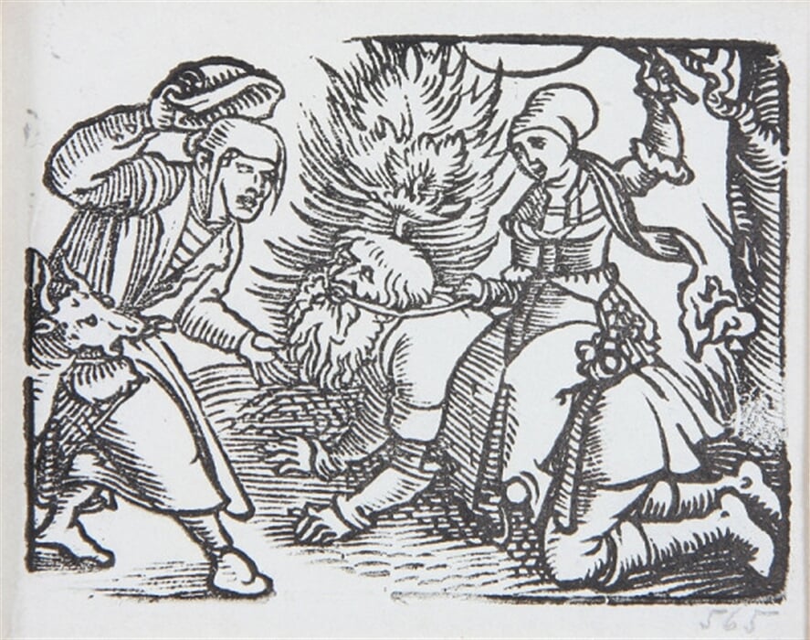 Aristoteles a Philis (Symbol zlej ženy) - Ilustrácia k 'Reč mudrca Isokrata