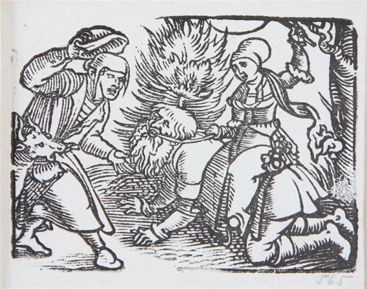 Aristoteles a Philis (Symbol zlej ženy) - Ilustrácia k 'Reč mudrca Isokrata