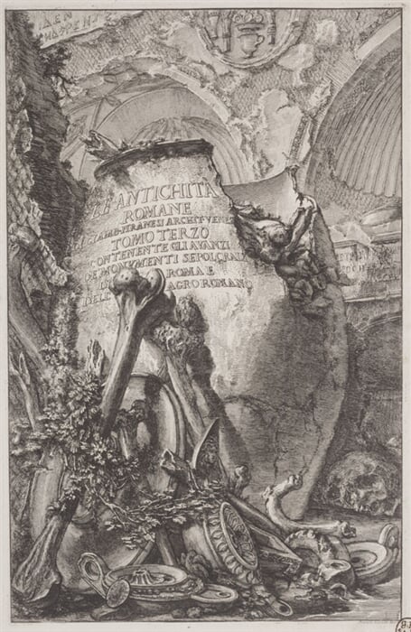 Titulní list, z alba Le Antichita Romane III, tab. I