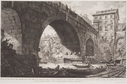 Ponte Ferrato (most Cestiův) - Le Antichità Romane, díl IV., tab. XXI