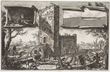 Výpusť z jezera Albano - stavba za vyústěním kanálu, Descrizione e Disegno dell’Emissario del Lago Albano, list VII