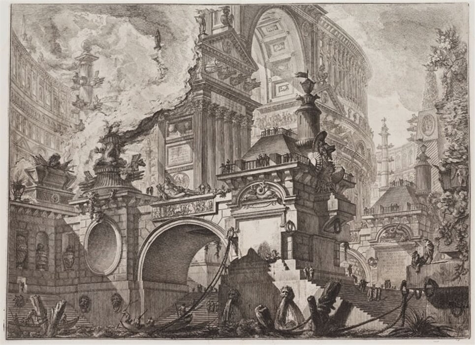 Část rozlehlého a velkolepého přístavu (Parte di ampio magnifico Porto), Opere Varie di Architettura