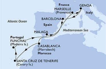 MSC Magnifica - Španělsko, Francie, Itálie, Maroko, Portugalsko (z Malagy)