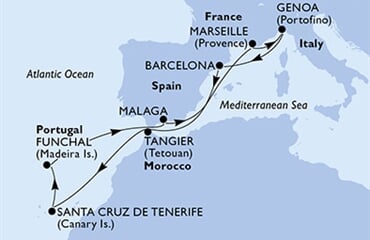 MSC Magnifica - Itálie, Španělsko, Maroko, Portugalsko, Francie