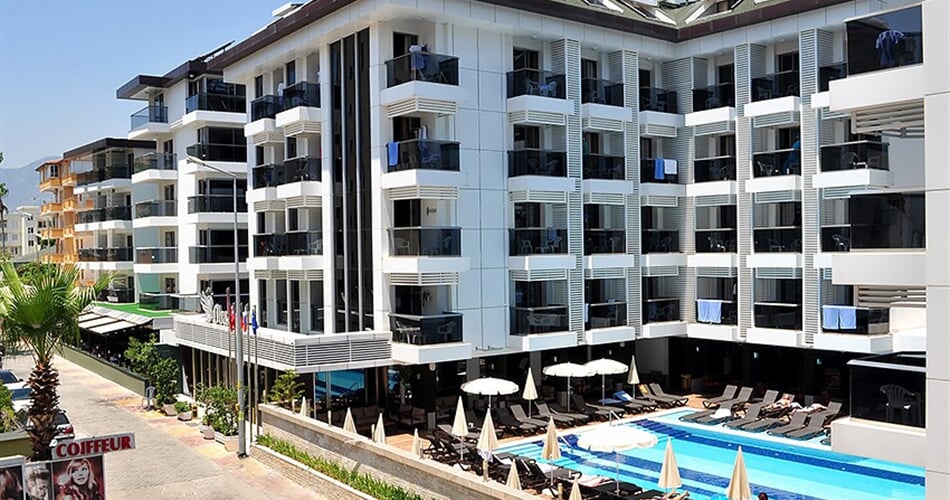 Hotel Oba Star: fotografie vybavení exteriérů a interiérů ubytování.