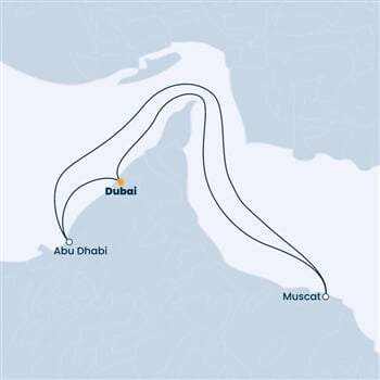 Trasa plavby CFI-DXB07033