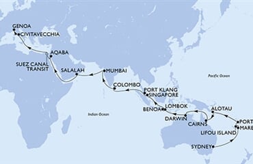 MSC Magnifica - Austrálie, Nová Kaledonie, Vanuatu, Papua Nová Guinea, Indonézie, ... (ze Sydney)