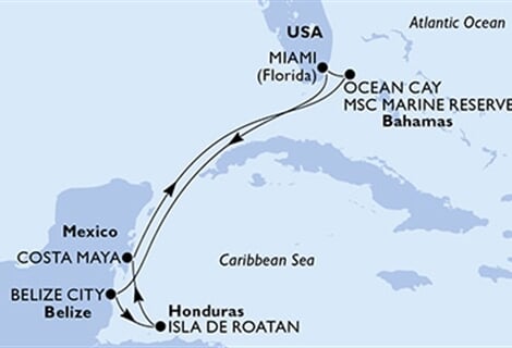 MSC Divina - USA, Belize, Honduras, Mexiko, Bahamy (z Miami)