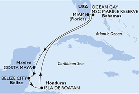 MSC Divina - USA, Mexiko, Belize, Honduras, Bahamy (z Miami)