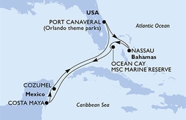 MSC Meraviglia - USA, Bahamy, Mexiko