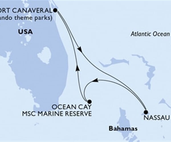 MSC Meraviglia - USA, Bahamy (z Port Canaveralu)