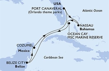 MSC Meraviglia - USA, Bahamy, Belize, Mexiko