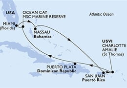 MSC Seascape - USA, Bahamy, Portoriko, Panenské o. (americké), Dominikán.rep. (z Miami)