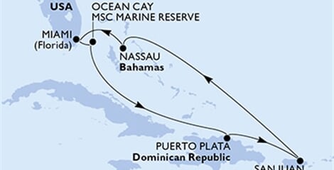 MSC SEASCAPE - USA, Bahamy, Dominikán.rep., Portoriko (z Miami)