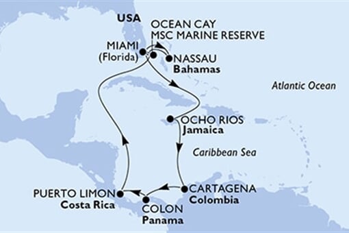 MSC Divina - USA, Jamajka, Kolumbie, Panama, Kostarika, ... (z Miami)