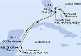 MSC Divina - USA, Bahamy, Belize, Honduras, Mexiko (z Miami)