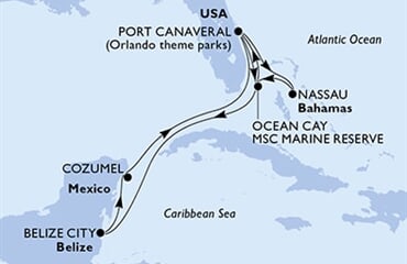 MSC Meraviglia - USA, Bahamy, Belize, Mexiko (z Port Canaveralu)