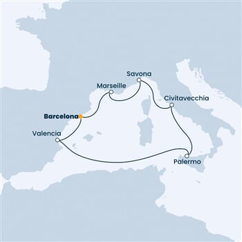 Trasa plavby CLU-BCN07342