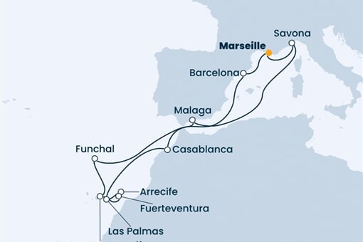 Costa Pacifica - Francie, Španělsko, Maroko, Portugalsko, Itálie (z Marseille)