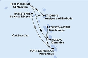 MSC Seaside - Guadeloupe, Dominika, Nizozemské Antily, Antigua a Barbuda, Sv.Kryštof a Nevis, ... (Pointe-a-Pitre)