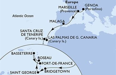 MSC Seaside - Itálie, Francie, Španělsko, Barbados, Grenada, ...