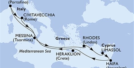 MSC Lirica - Itálie, Řecko, Kypr, Izrael