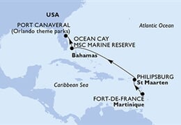 MSC Meraviglia - Martinik, Nizozemské Antily, Bahamy, USA (Fort-de-France)