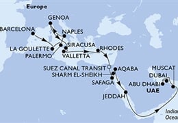 MSC Opera - Španělsko, Tunisko, Itálie, Malta, Řecko, ... (z Barcelony)