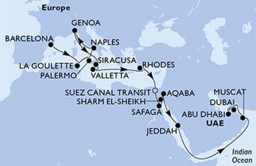 MSC Opera - Španělsko, Tunisko, Itálie, Malta, Řecko, ... (z Barcelony)