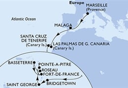 MSC Seaside - Francie, Španělsko, Barbados, Grenada, Dominika, ... (z Marseille)