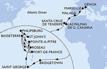 MSC Seaside - Itálie, Francie, Španělsko, Barbados, Grenada, ...