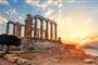 Řecko - mys Sunion - západ slunce u Poseidonova chrámu