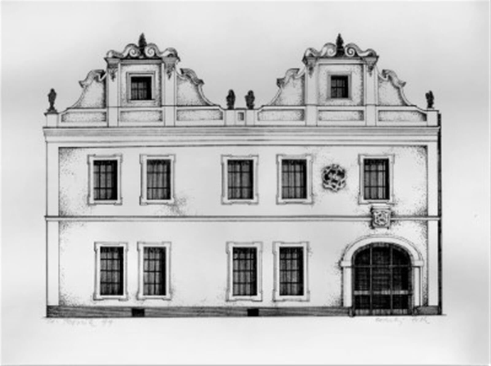 Zdeněk Rosák: Panský dům, 27 × 35 cm