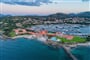Letecký pohled na hotel a přístav, Porto Rotondo, Sardinia
