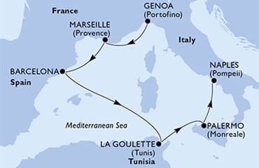 MSC Opera - Itálie, Francie, Španělsko, Tunisko