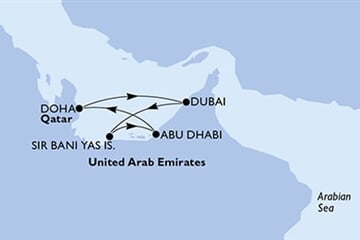 MSC Bellisima - Arabské emiráty, Katar (z Abú Dhabí)
