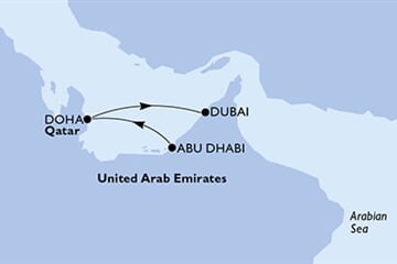 MSC Bellisima - Arabské emiráty, Katar (z Abú Dhabí)